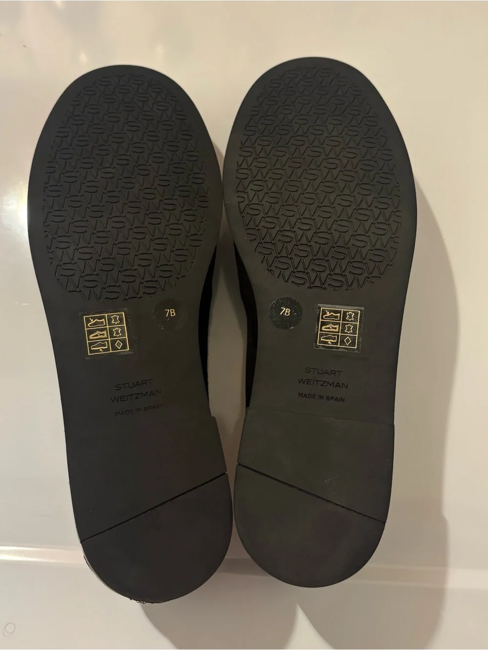 Stuart Weitzman Black Suede Blake Penny Loafers NEW Women’s 7B